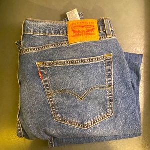MENS Levi 505 straight leg blue jeans 36x32